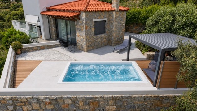 Pool and villa exterior