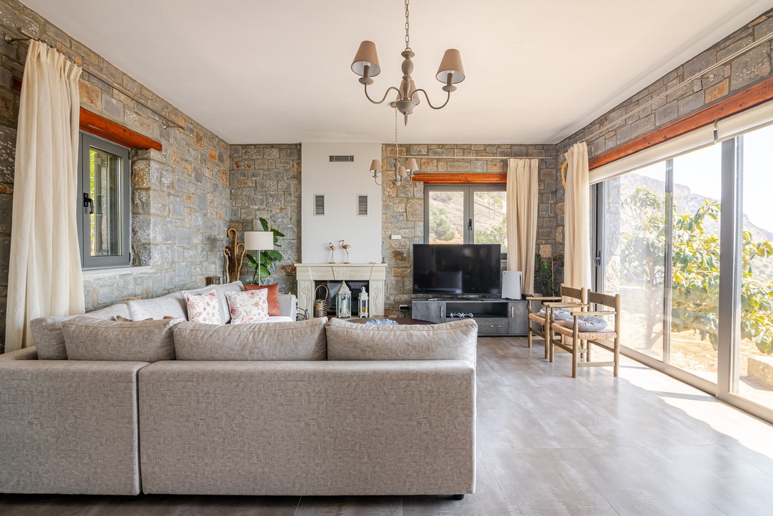 Stone living room interior